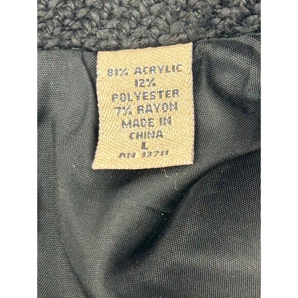 i.e. Blazer Jacket Women Lg Black Textured Lined Office Professional Preppy - Picture 4 of 8